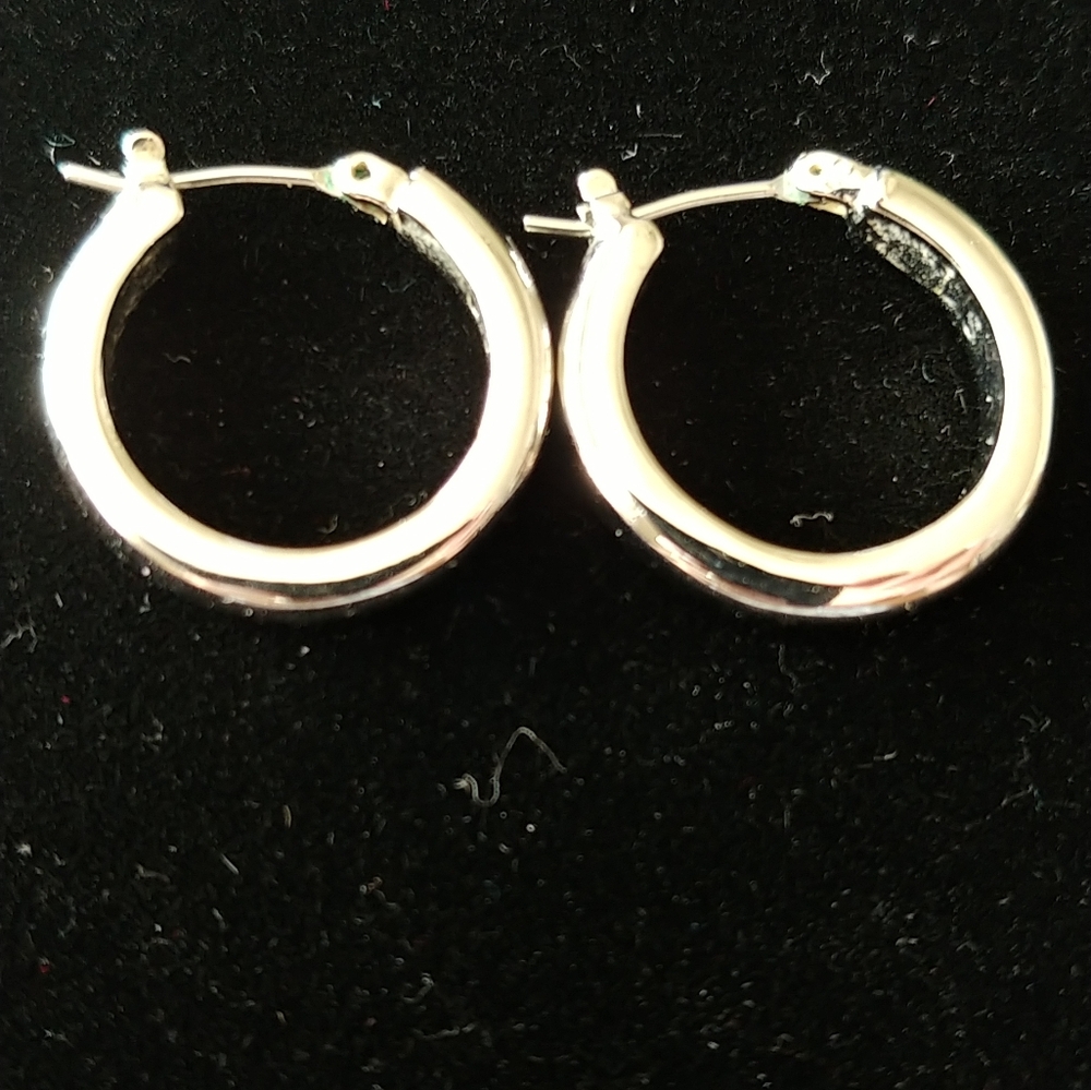 L.S. Silver Hoop Earrings